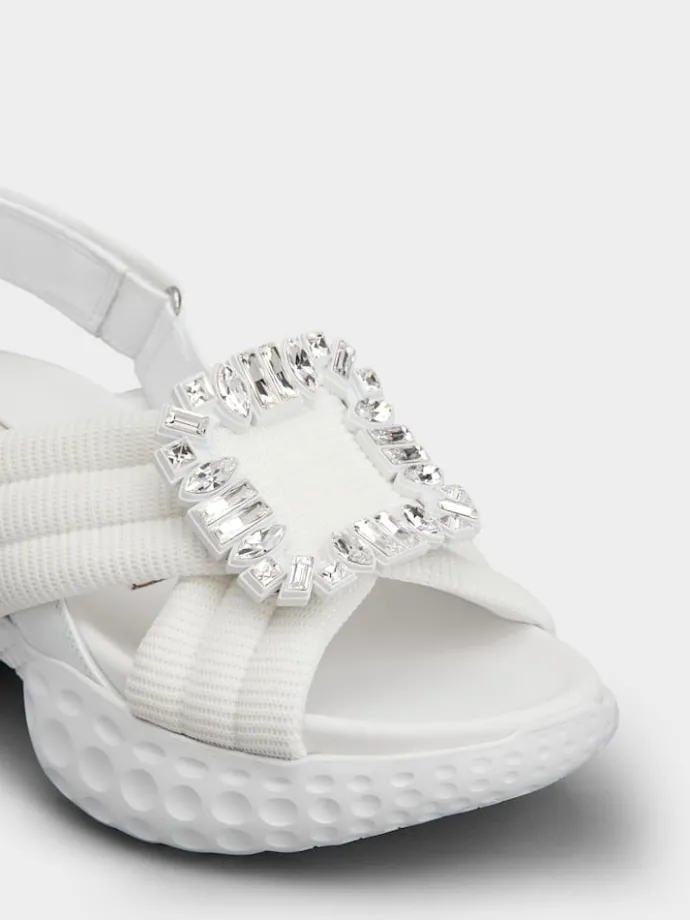 Roger Vivier Viv' Run Light Sandals in fabric Discount