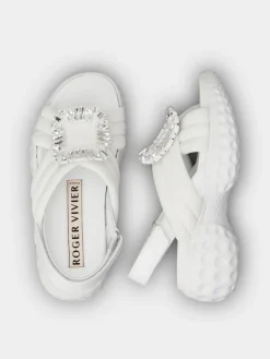 Roger Vivier Viv' Run Light Sandals in fabric Discount