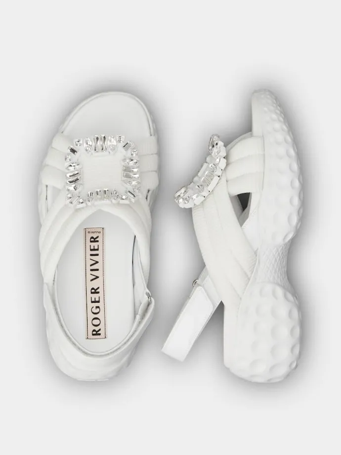 Roger Vivier Viv' Run Light Sandals in fabric Discount
