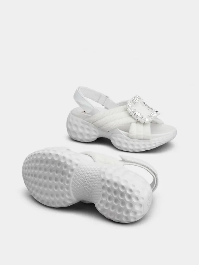 Roger Vivier Viv' Run Light Sandals in fabric Discount