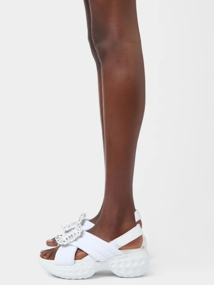 Roger Vivier Viv' Run Light Sandals in fabric Discount
