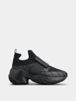 Roger Vivier Viv' Run Technical Lacquered Buckle Sneakers in Technical Fabric Discount