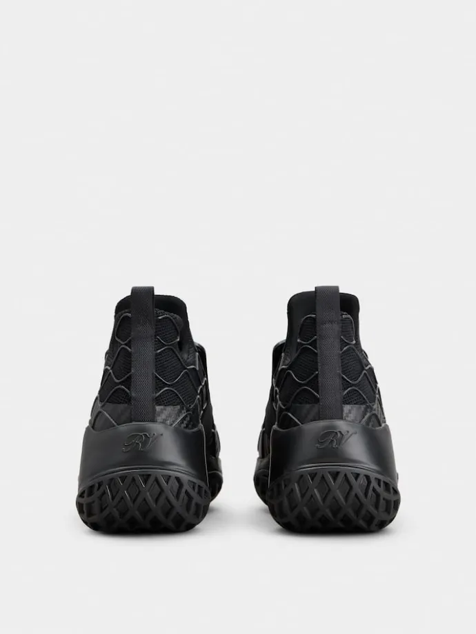 Roger Vivier Viv' Run Technical Lacquered Buckle Sneakers in Technical Fabric Discount