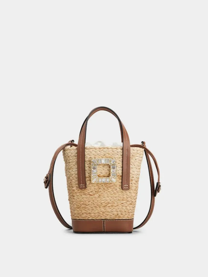 Roger Vivier Viv' Skate Bucket Bag in raffia Best