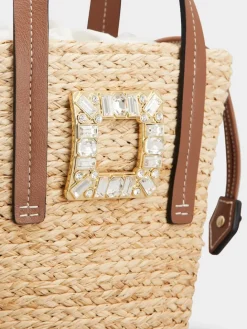 Roger Vivier Viv' Skate Bucket Bag in raffia Best