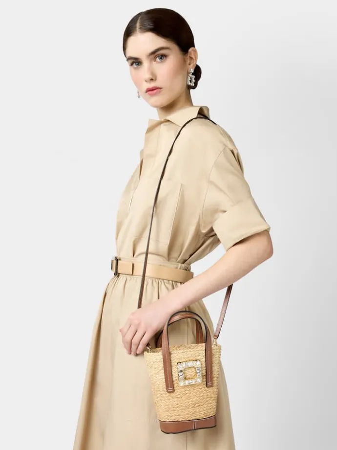 Roger Vivier Viv' Skate Bucket Bag in raffia Best