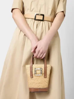 Roger Vivier Viv' Skate Bucket Bag in raffia Best