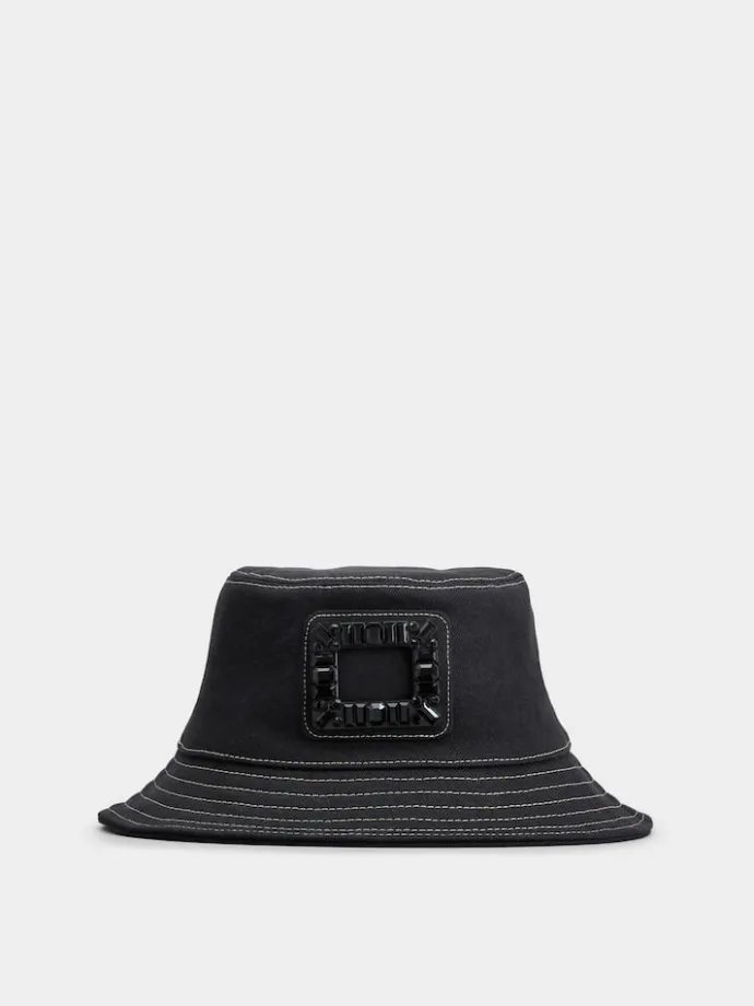 Roger Vivier Viv' Skate Bucket Hat in denim New