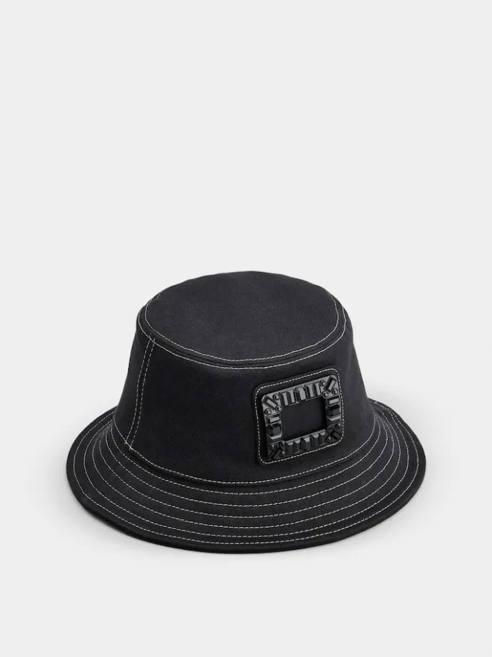 Roger Vivier Viv' Skate Bucket Hat in denim New