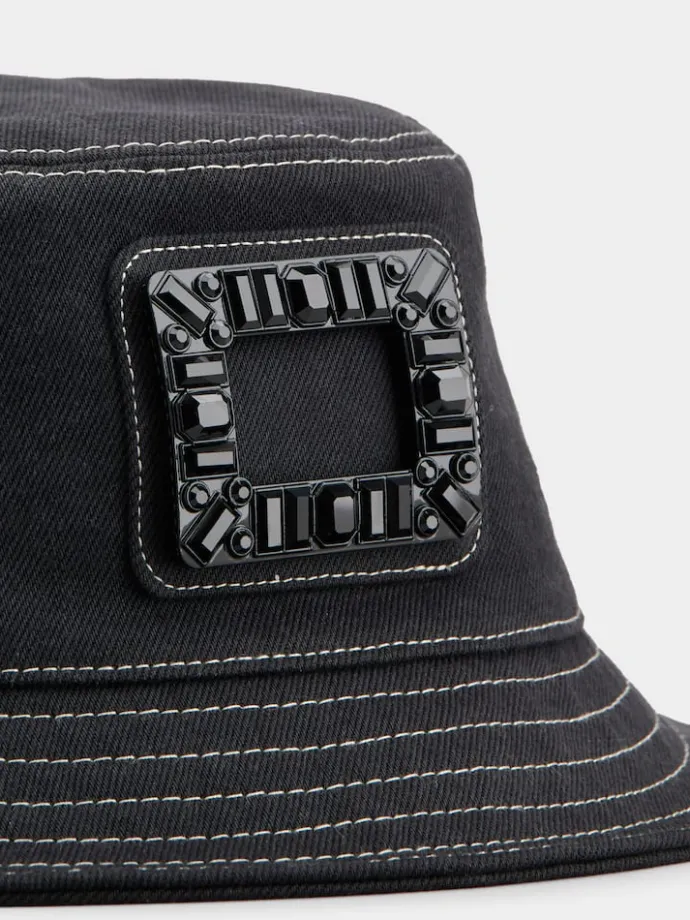 Roger Vivier Viv' Skate Bucket Hat in denim New