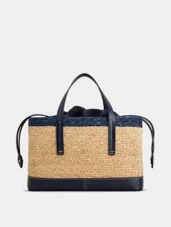 Roger Vivier Viv' Skate Shopping Bag in raffia Hot