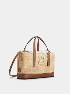 Roger Vivier Viv' Skate Small Shopping Bag in raffia Online