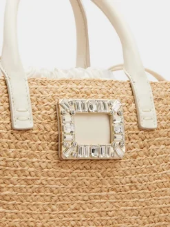 Roger Vivier Viv' Skate Small Shopping Bag in raffia New