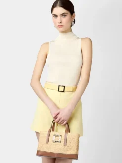 Roger Vivier Viv' Skate Small Shopping Bag in raffia Online