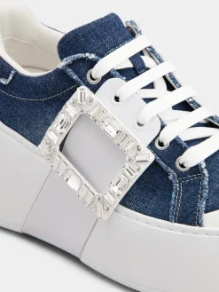 Roger Vivier Viv' Skate Sneakers in denim Outlet
