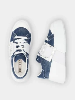 Roger Vivier Viv' Skate Sneakers in denim Outlet