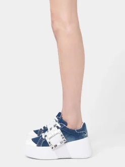Roger Vivier Viv' Skate Sneakers in denim Outlet