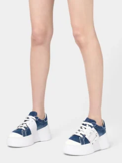 Roger Vivier Viv' Skate Sneakers in denim Outlet