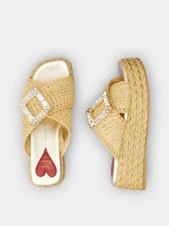 Roger Vivier Wedge Mules in raffia Fashion