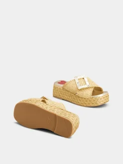 Roger Vivier Wedge Mules in raffia Fashion