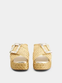 Roger Vivier Wedge Mules in raffia Fashion