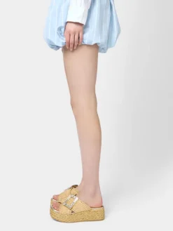 Roger Vivier Wedge Mules in raffia Fashion