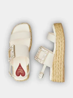 Roger Vivier Wedge Sandals in leather Outlet