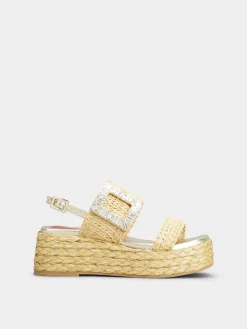 Roger Vivier Wedge Sandals in raffia Clearance