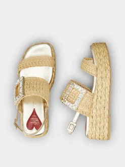 Roger Vivier Wedge Sandals in raffia Clearance