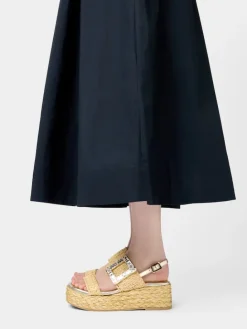 Roger Vivier Wedge Sandals in raffia Clearance